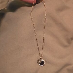 Kate Spade Rose Gold-Tone Double Pendant Necklace with Crystal Accent